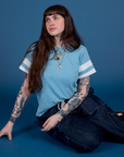 Painted Burly Tee in Baby Blue on Sydney