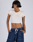 Cropped Baby Tee - Vintage Off-White