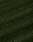 Cropped Corduroy Overshirt in Evergreen fabric detail close up