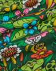 Cropped Tank Top in Pond Party fabric detail close up