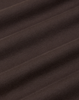 Long Sleeve Baby Tee in Espresso Brown fabric detail close up