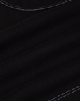 Contrast Stitch Mini Tank in Basic Black fabric detail close up with white topstitch