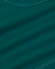 Contrast Stitch Mini Tank in Hunter Green fabric detail close up with white topstitch