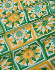 Spring Quilt Print Jumpsuit fabric detail close up