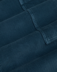 Corduroy Drop Pocket Cargo Pants in Lagoon fabric detail close up