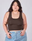 Cropped Tank Top in Espresso Brown on Ashley