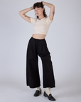 Pleated Pull-On Pants - Basic Black