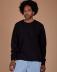 Long Sleeve Burly Tee in Basic Black on Jerrod