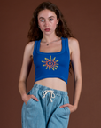 Icon Cropped Tank - Blue Sun