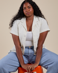 Pantry Button-Up in Vintage Tee White on Meghna
