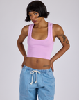 Cropped Tank Top - Lilac Purple