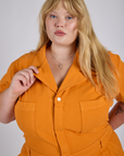 Short Sleeve Jumpsuit - Creamsicle Orange