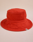 Wide Brim Denim Bucket Hats in Mustang Red