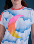 Airbrush Moon Vintage Tee close up on Alex