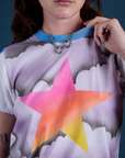 Close up of Airbrush Star Vintage Tee on Alex