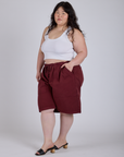 Drawstring Shorts - Red Wine