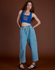 Icon Cropped Tank - Blue Sun