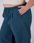 Pleated Pull-On Pants - Lagoon
