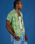 Spring Quilt Print Pantry Button-Up angled front view on Jerrod