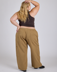 Drop Pocket Cargo Pants in Desert Brown back view on Juliet