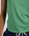 Jr. Varsity Tee in Seafoam Green body close up