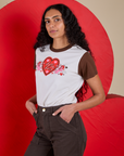 Angled front view of Vintage Tee in Love Big Bud on Shahana