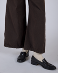 Pleated Pull-On Pants - Espresso Brown