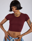 Cropped Baby Tee - Red Wine