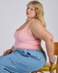 Cropped Tank Top in Baby Pink on Juliet