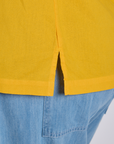 Pantry Button-Up in Sunshine Yellow side vent close up