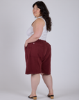 Drawstring Shorts - Red Wine