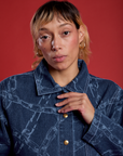 Close up of Tiara wearing the Chain Link Work Jacket buttoned up