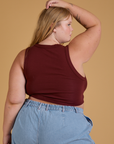 Mini Tank in Red Wine back view on Juliet