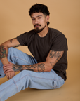 Organic Vintage Tee in Espresso Brown worn by Jesse