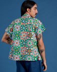 Quilt Print Pantry Button-Up back view on Anthony