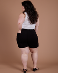 Classic Work Shorts in Basic Black back view on Ashley