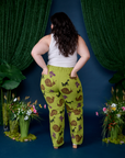 Paintstamped Work Pants in Froggy back view on Ashley