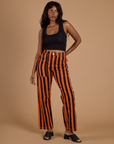 Black Stripe Work Pants - Construction Orange