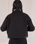 Mechanic Jacket in Basic Black back view on Anthony