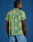 Spring Quilt Print Pantry Button-Up back view on Jerrod