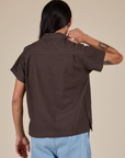 Pantry Button-Up in Espresso Brown back view on Anthony