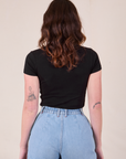 Baby Tee in Vintage Basic Black back view on Alex