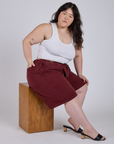 Drawstring Shorts - Red Wine