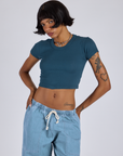 Cropped Baby Tee - Lagoon