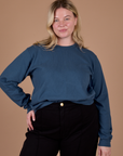Long Sleeve Burly Tee in French Blue worn by Lish
