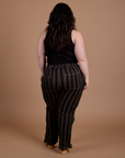 Black Stripe Work Pants - Espresso Brown