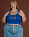 Icon Cropped Tank - Blue Sun