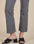 Work Pants in Washed Grey pant leg close up on Alex