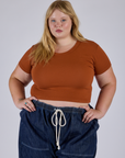Cropped Baby Tee - Burnt Terracotta