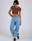 Cropped Baby Tee - Fudgesicle Brown